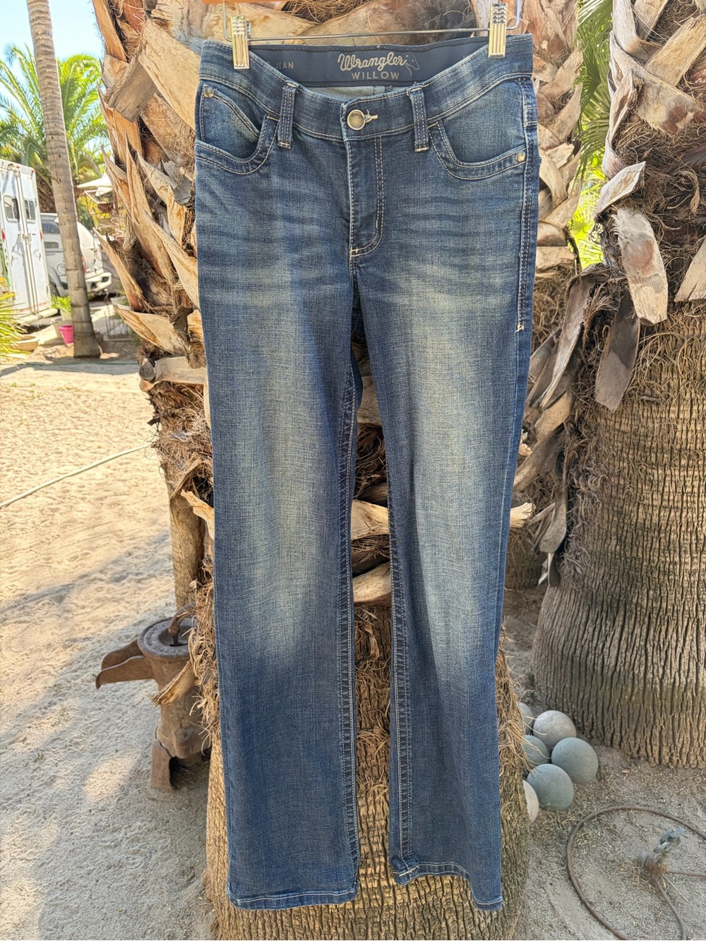 Wrangler Willow Boot Cut Jeans in Medium Blue Wash TALL